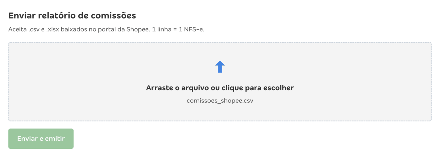 Enviar relatório de comissões